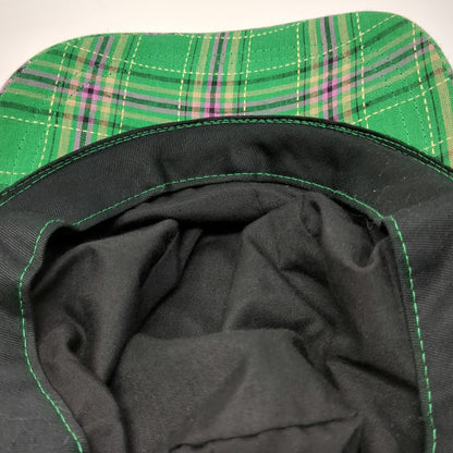 Putnam Sourcing Group Army Cap Green One Size Plaid Pattern Cotton Hat Flat Top