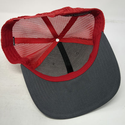 Richardson Trucker Hat Gray Red One Size Standard Electric Leather Patch Hat