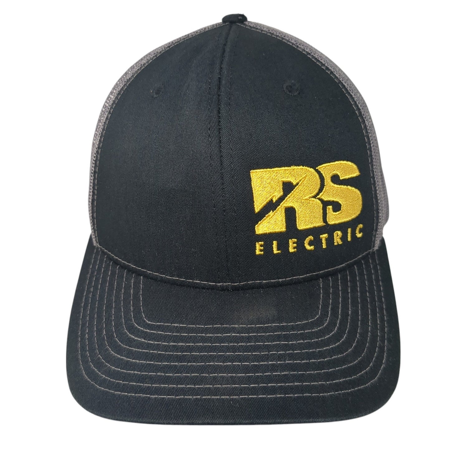 RS Electric Snapback Trucker Hat Black One Size Mesh Back Richardson
