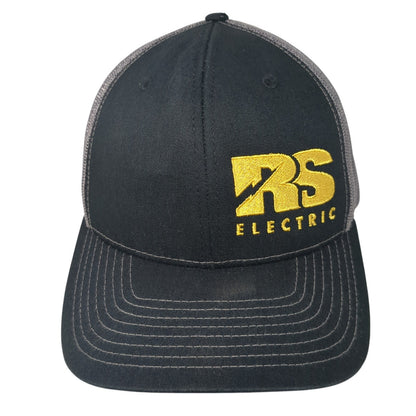 RS Electric Snapback Trucker Hat Black One Size Mesh Back Richardson