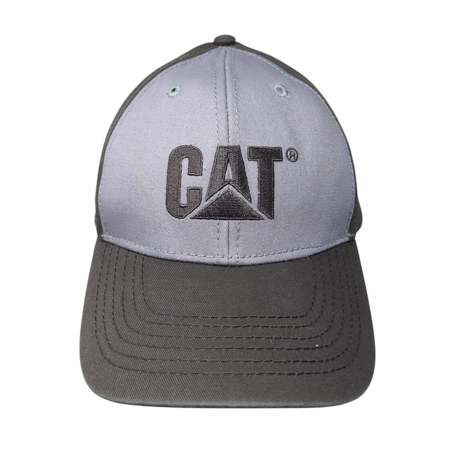 CAT Snapback Hat Gray One Size Adjustable Embroidered Colorblock