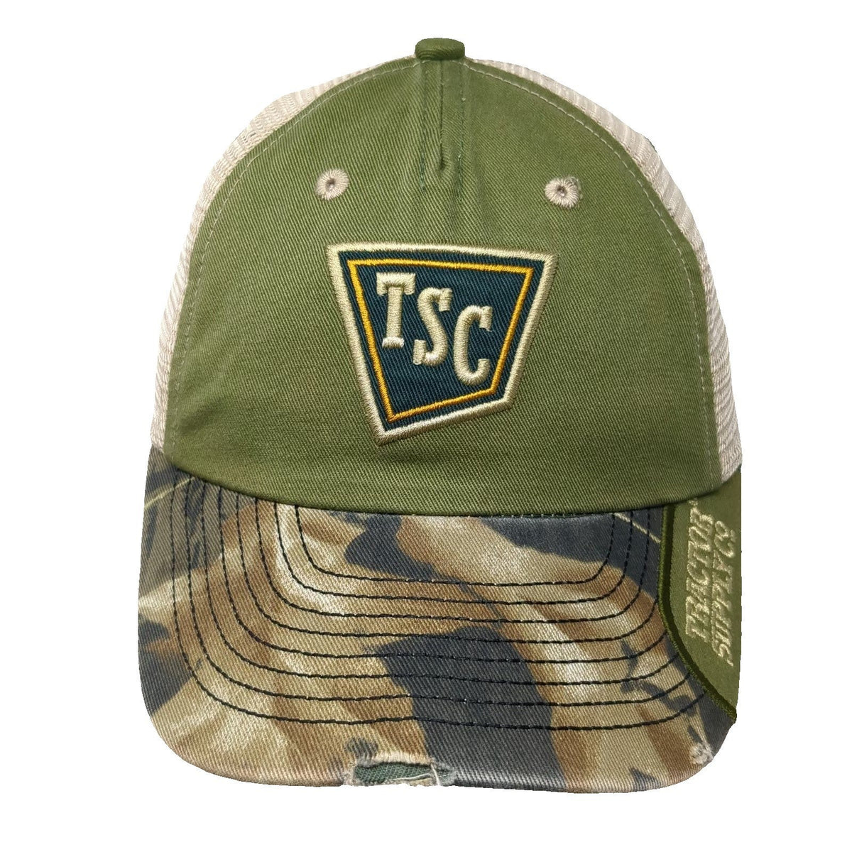 Tractor Supply Co Baseball Cap Green One Size Mesh Back Camo Logo Adjustable Hat