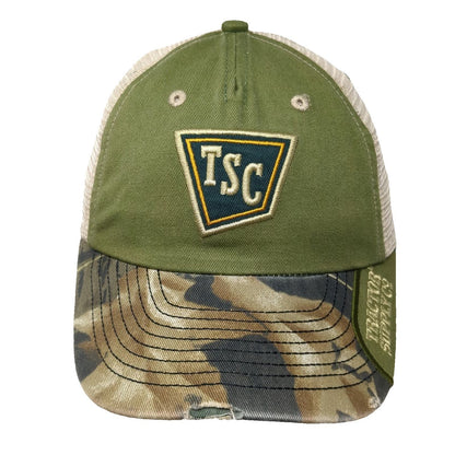 Tractor Supply Co Baseball Cap Green One Size Mesh Back Camo Logo Adjustable Hat