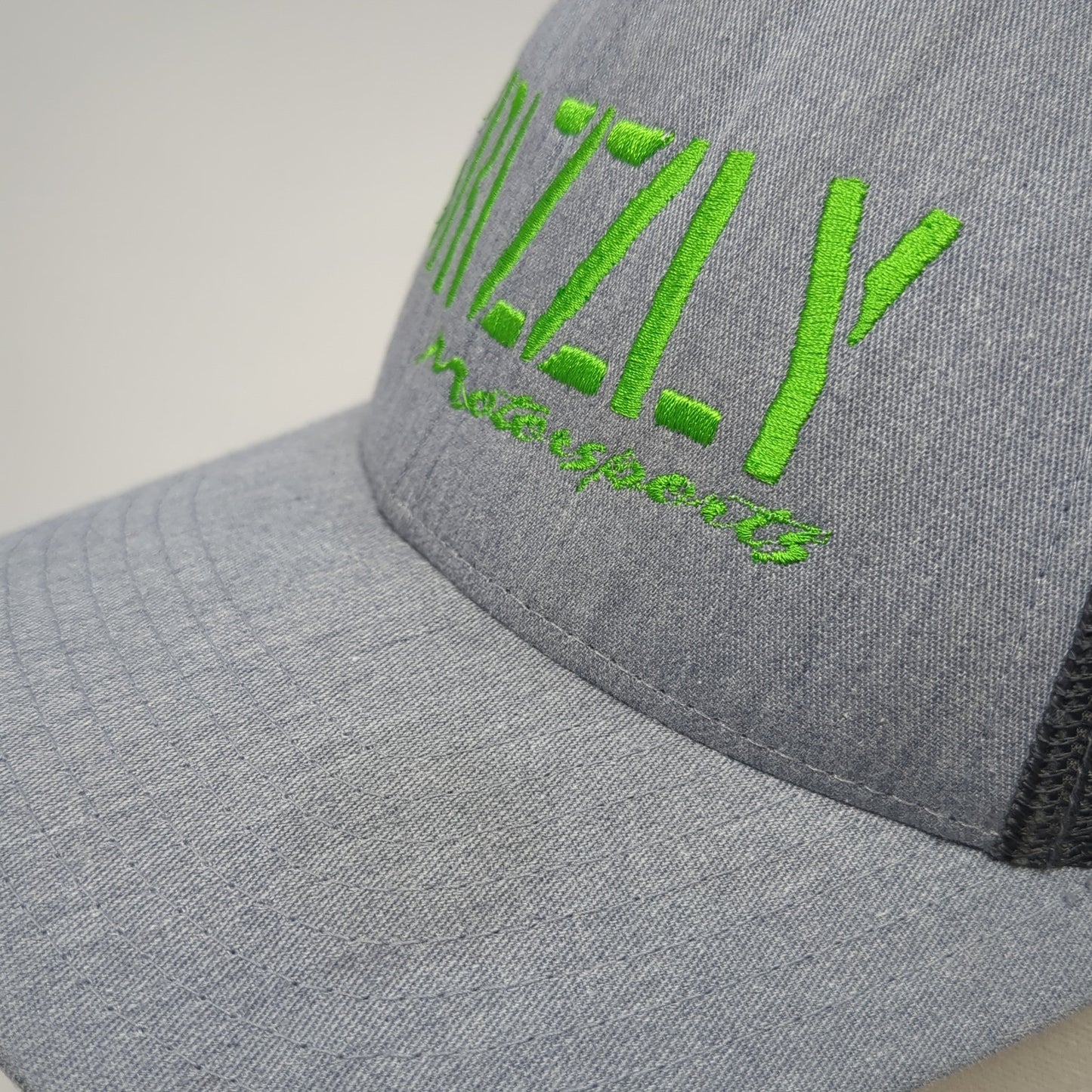 Team Grizzly Motorsports Snapback Trucker Hat Gray Large Mesh Back Richardson