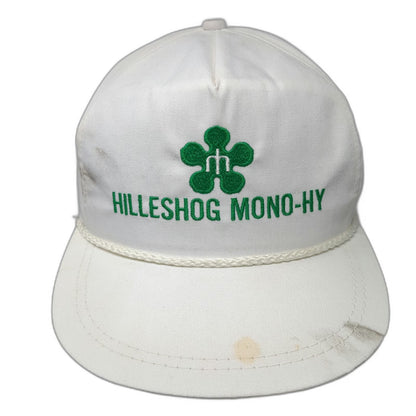 K-Products Trucker White Hat OS Rope Brim Hilleshog Mono-Hy Vintage