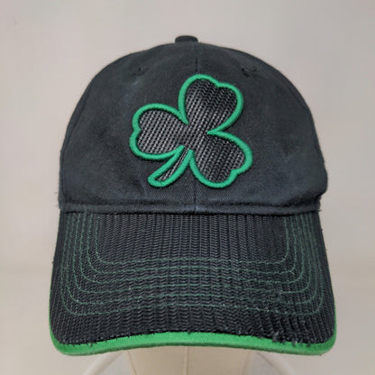 Unbranded Men's Strapback Hat Black Green OSFM Embroidered Clover Logo