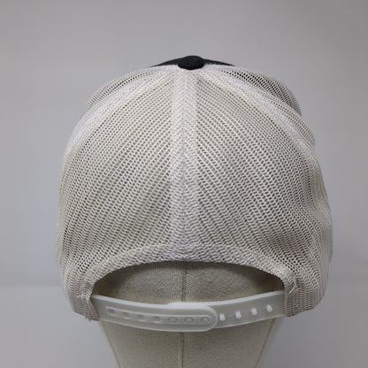 Lazy J Bull Skull Flower Snapback Trucker Hat Black One Size Mesh Back