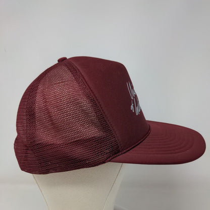Nissin Men's Snapback Trucker Hat Red OSFA University of Indianapolis Vintage