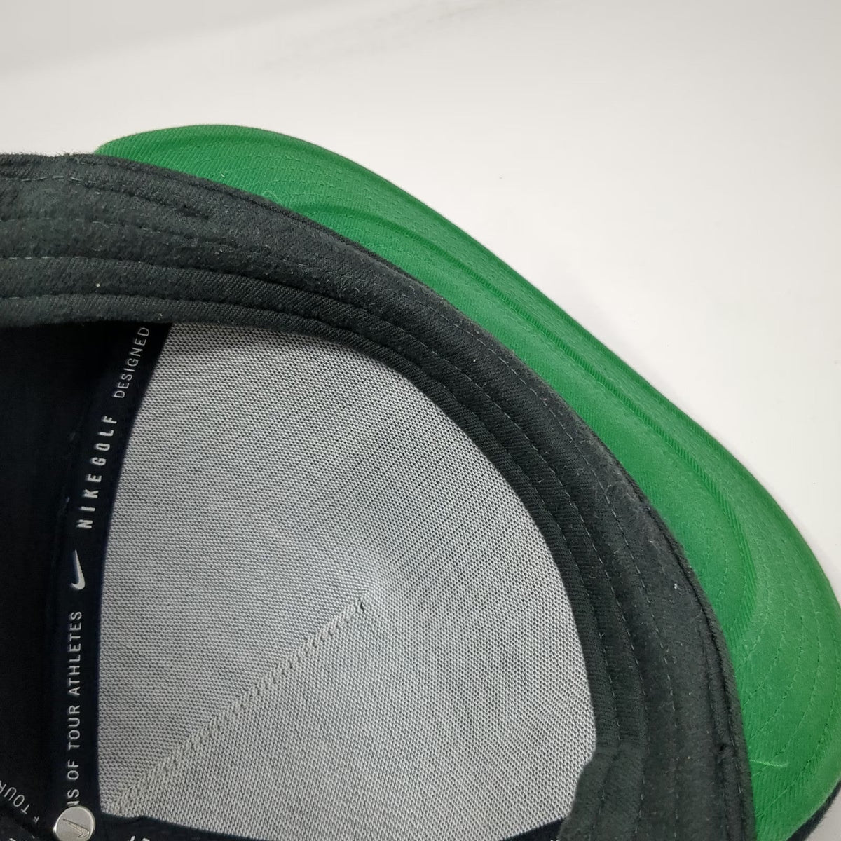 Nike 5 Panel Black Hat One Size Rope Golf Snapback Green Underbrim Patch Swoosh
