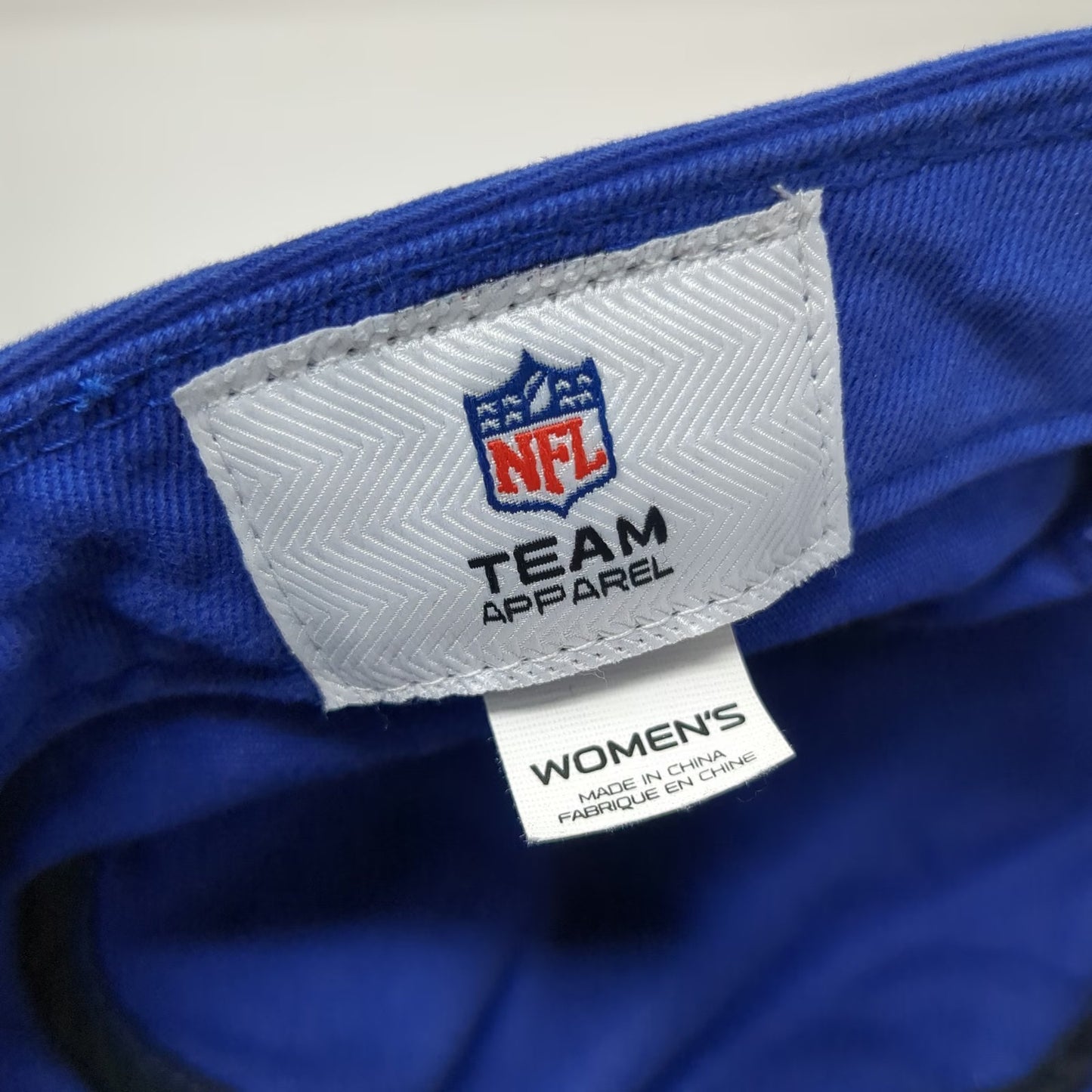 New York Giants NFL Team Apparel Army Cap Blue One Size Sequin Logo Cotton Hat