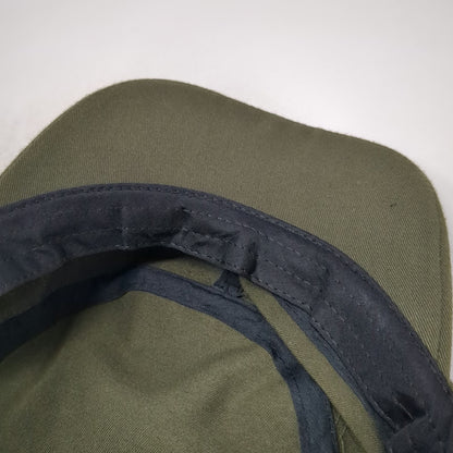 Army Cap Green One Size Hat Flat Crown Adjustable Strap Polyester Solid Color