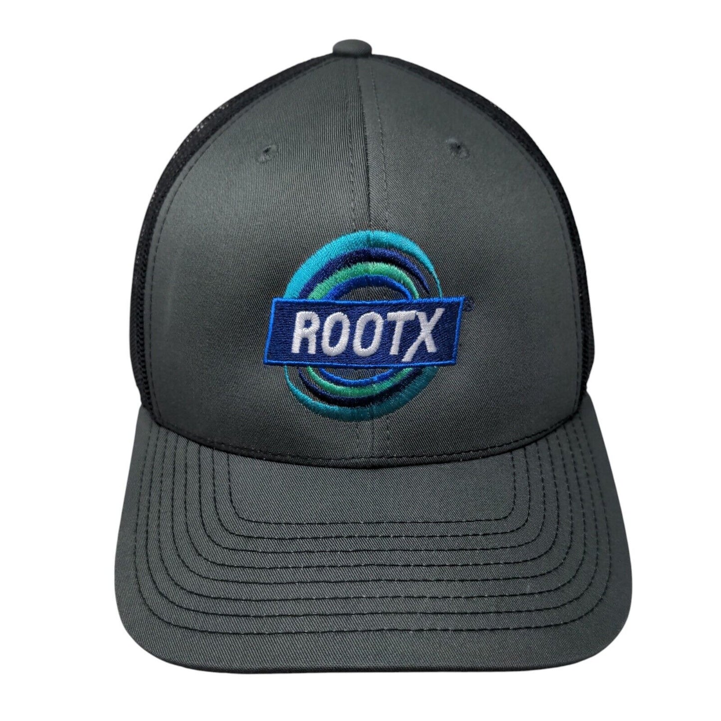 ROOTX Snapback Trucker Hat Gray One Size Adjustable Mesh Back 6 Panel Richardson