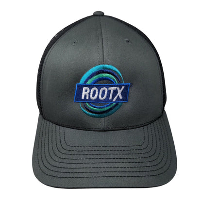 ROOTX Snapback Trucker Hat Gray One Size Adjustable Mesh Back 6 Panel Richardson