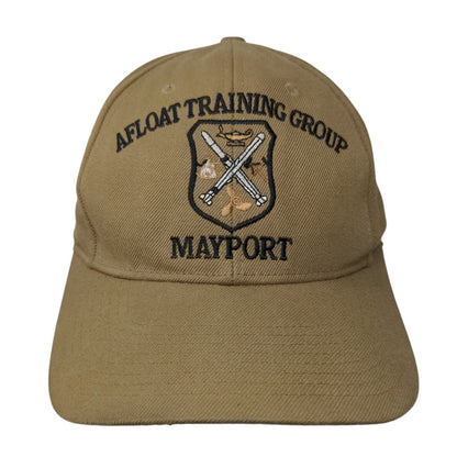 Afloat Training Group Mayport Strapback Hat Brown One Size Embroidered
