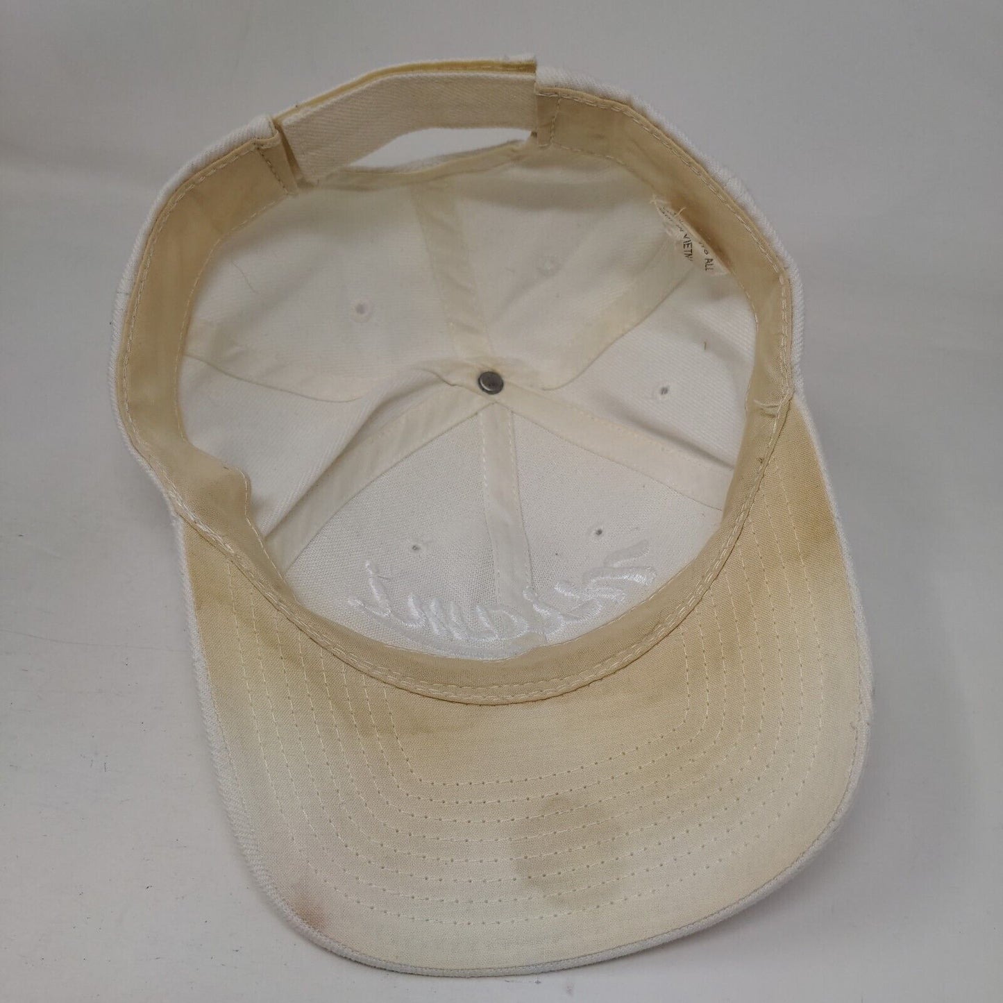 Miami Strapback Hat Cream OSFA Adjustable Embroidered Vent Holes