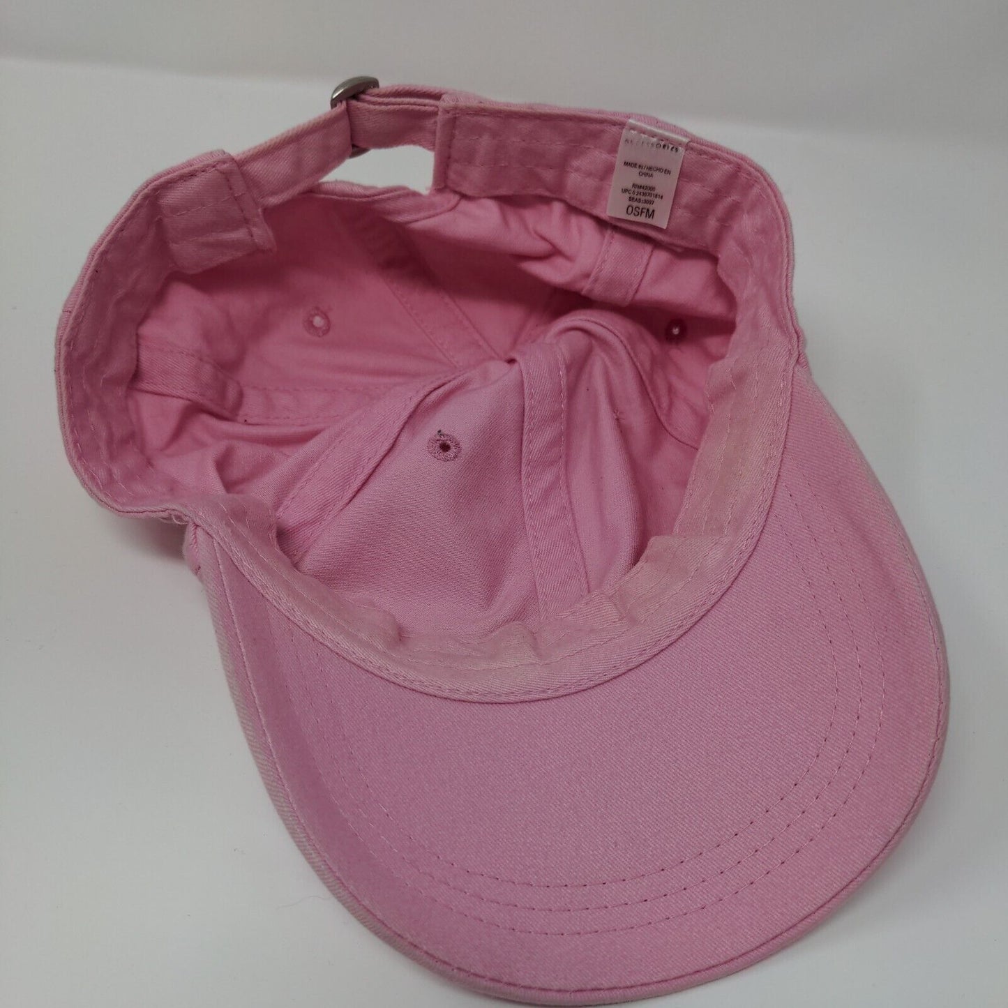 Unbranded Slideback Hat Pink OSFM Adjustable Vented Holes 6 Panel Blank
