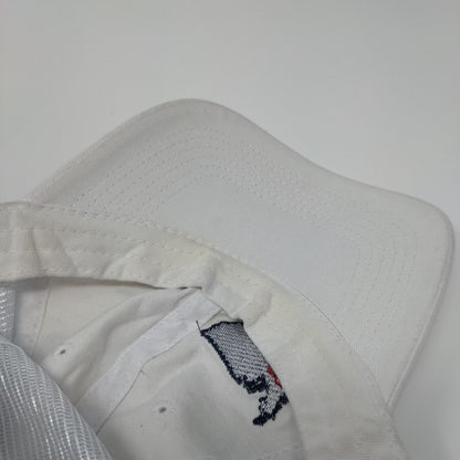 David And Young Snapback Mesh Back Trucker Hat White One Size Embroidered