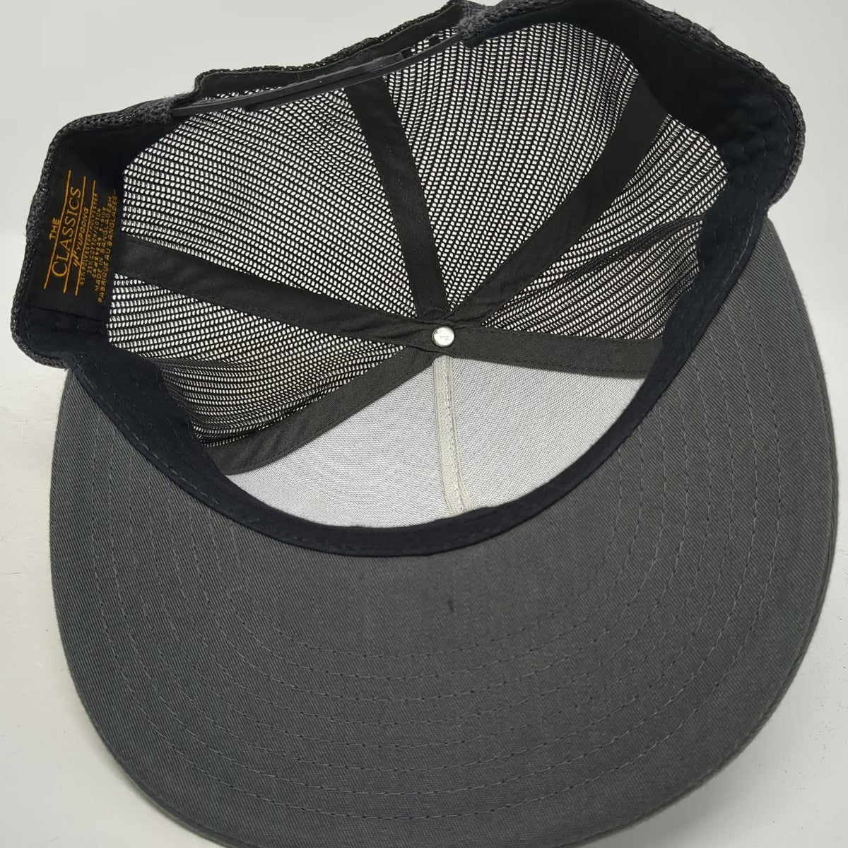 Yupoong Baard Logo Snapback Gray One Size Hat Mesh Back Flat Brim Trucker Beer