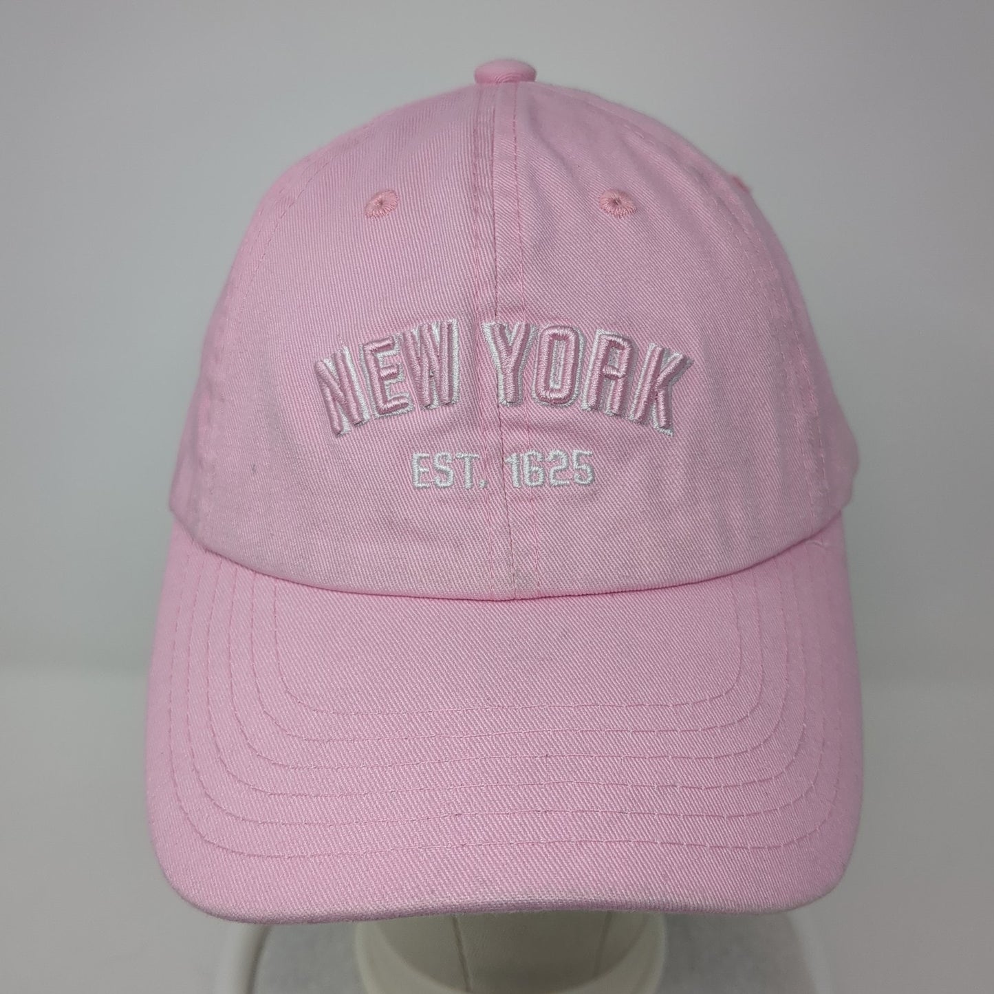New York Est. 1625 Slideback Baseball Cap Pink One Size Adjustable by Elidan