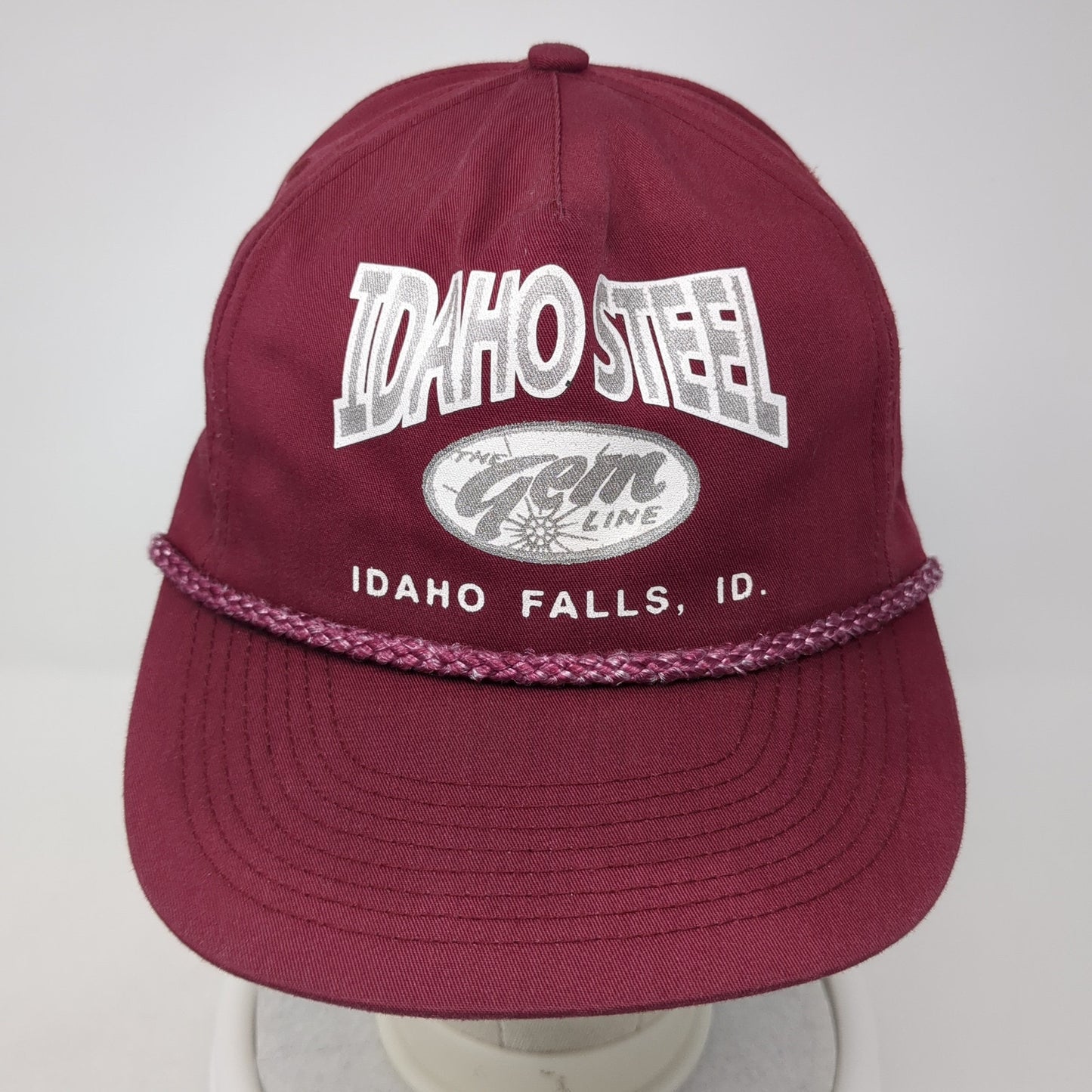 Idaho Steel The Gem Line Snapback Cap Red One Size Adjustable 6 Panel Rope