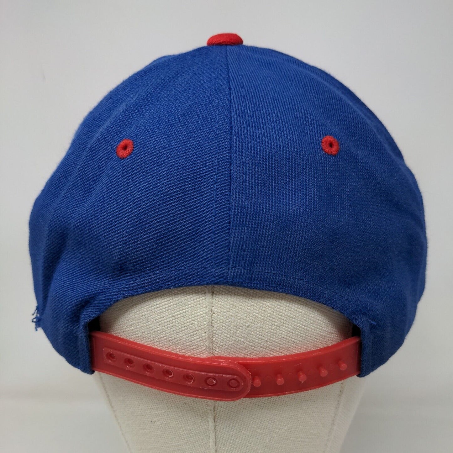 Sport Tek Men's Snapback Hat Blue Red OSFA Embroidered T Logo Acrylic Wool Blend