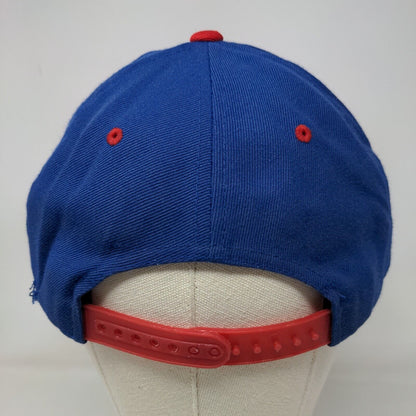 Sport Tek Men's Snapback Hat Blue Red OSFA Embroidered T Logo Acrylic Wool Blend
