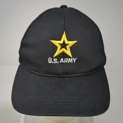 Black One Size Baseball Cap US Army Embroidered Star Made in USA Military Hat