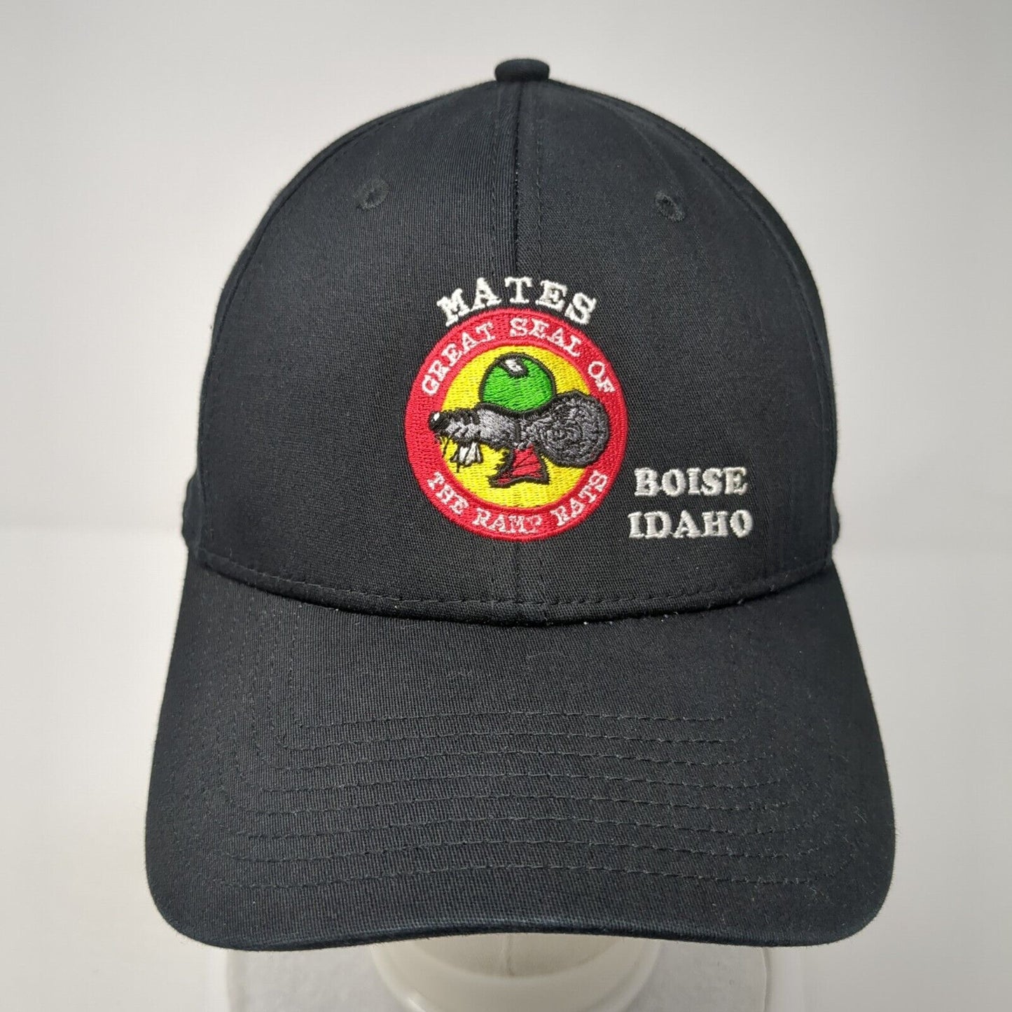 Mates Great Seal Of The Ramp Rats Boise Idaho Hunter Fitted Hat Black M/L New Er