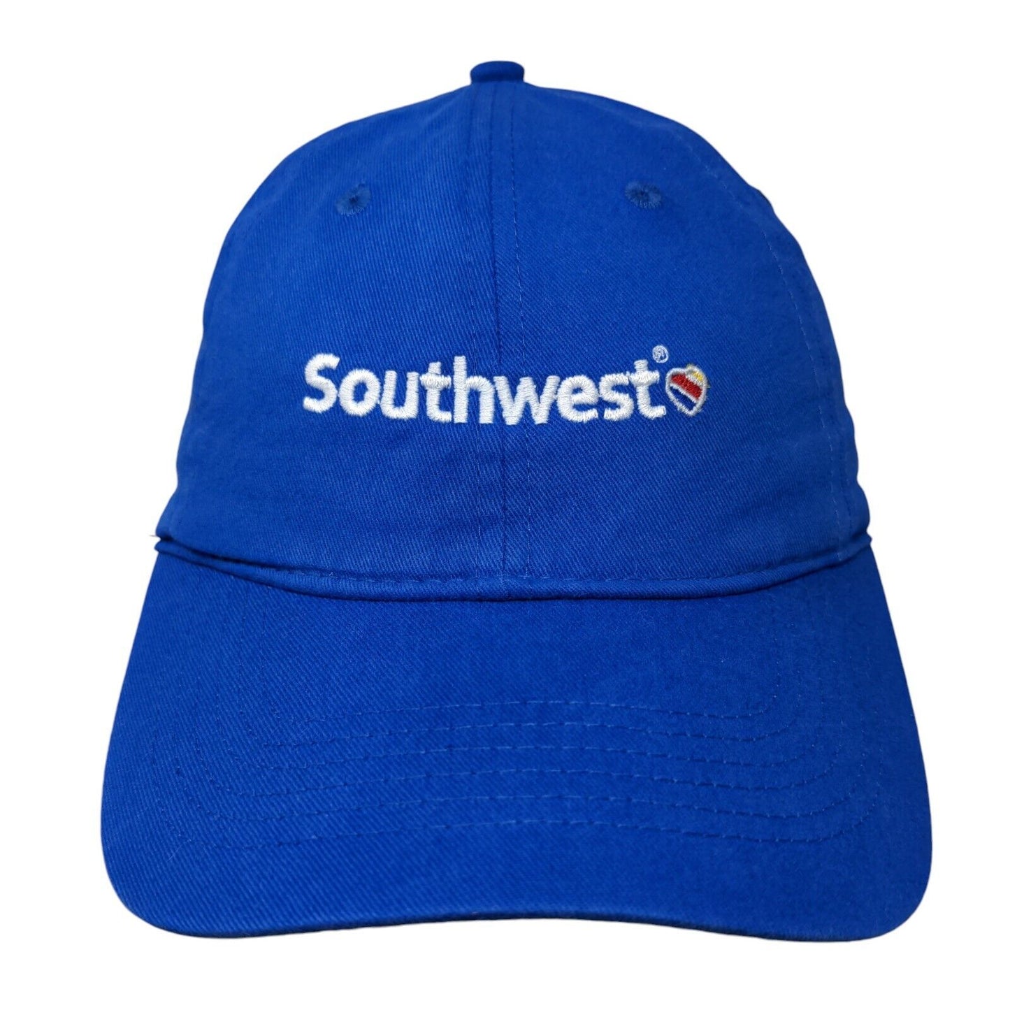 Southwest Strapback Hat Blue One Size Adjustable Embroidered BIG X Cotton