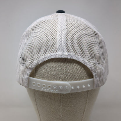 Pacific Headwear Snapback Trucker Hat Blue OSFA Adjustable Embroidered Mesh Back
