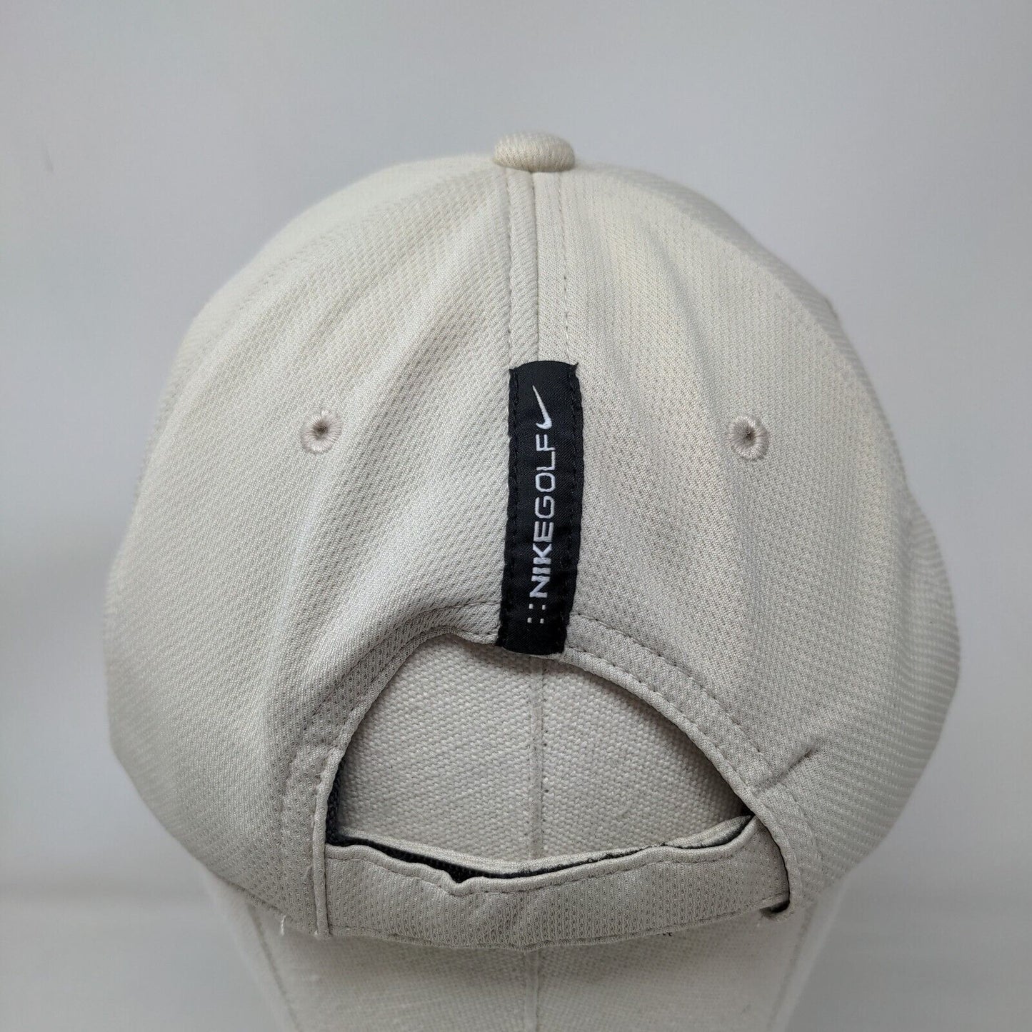 Nike Golf Strapback Hat Tan OSFM Adjustable Embroidered Swoosh 6 Panel