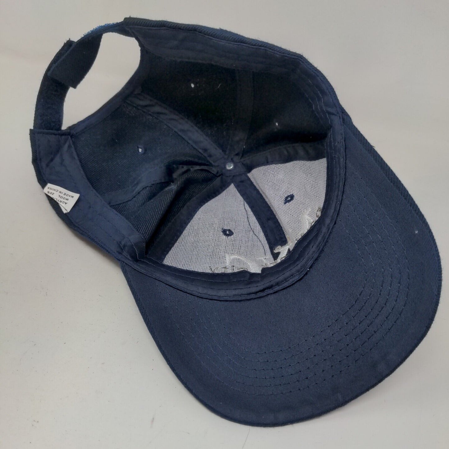 Unbranded Men's Strapback Hat Blue Embroidered New York City Logo Wool Blend
