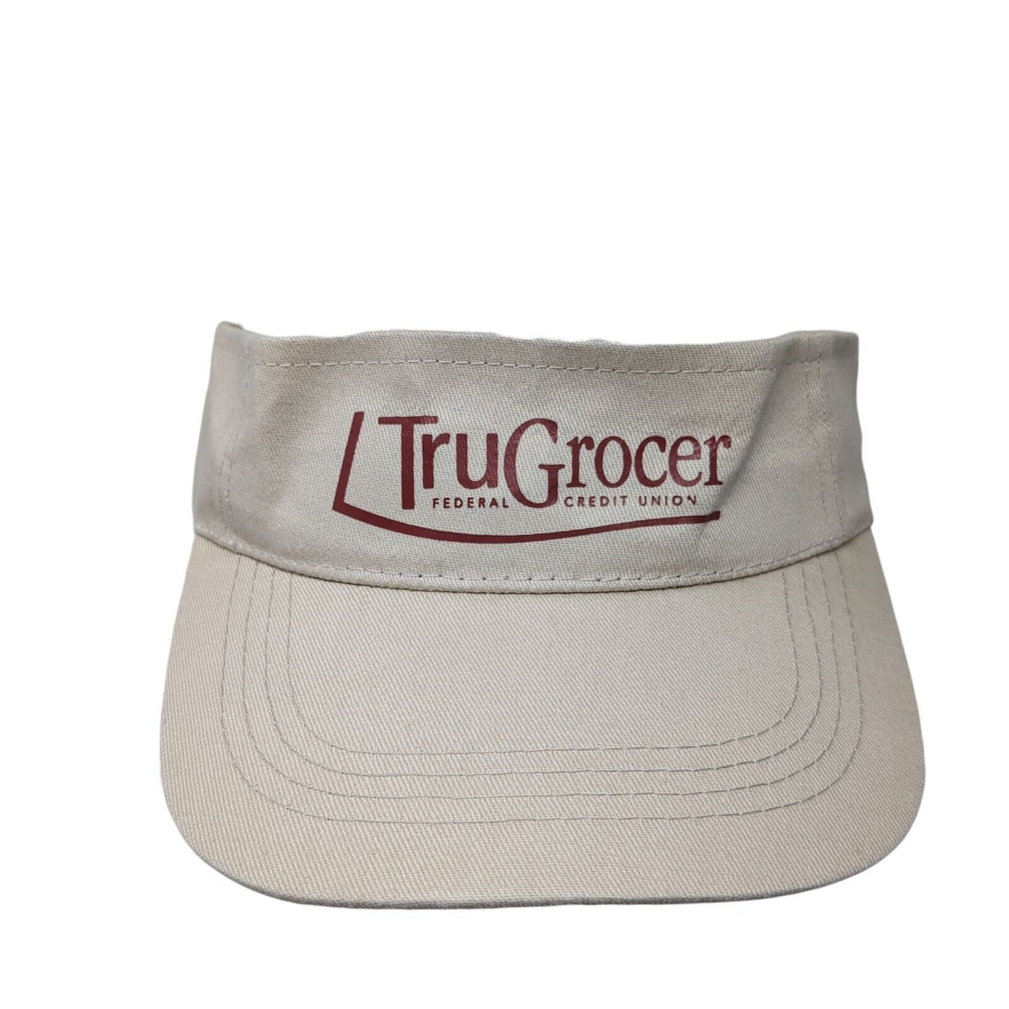 TruGrocer Federal Credit Union Strapback Visor Hat Tan One Size Hit Wear