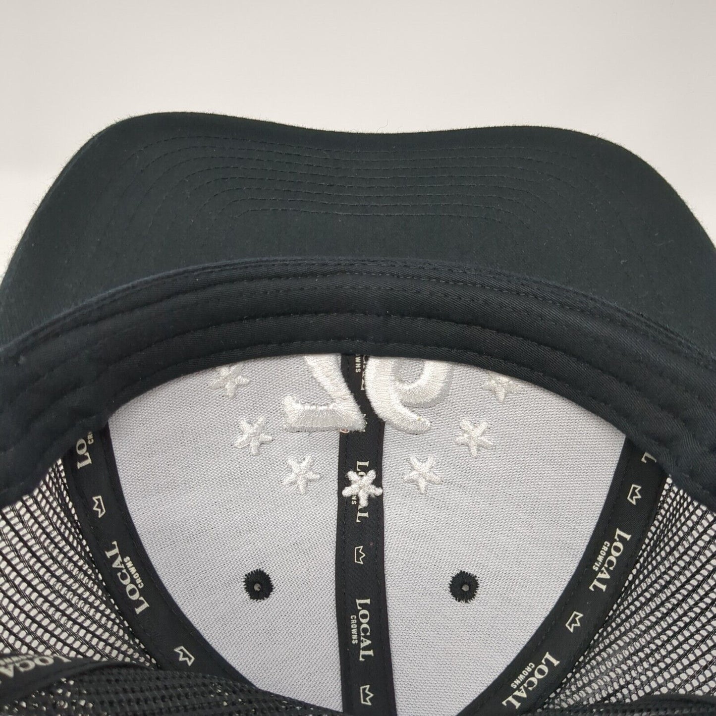 76 Snapback Trucker Hat Black One Size Mesh Back Embroidered Local