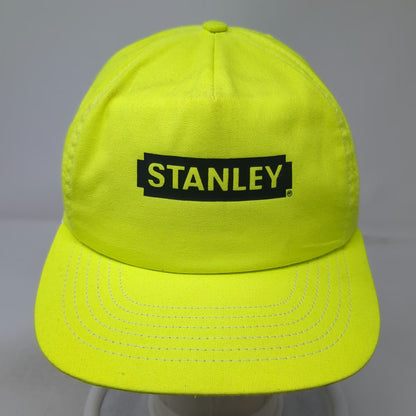 Stanley 5 Panel Green Hat Snapback Tool Brand Logo High Visibility Vintage