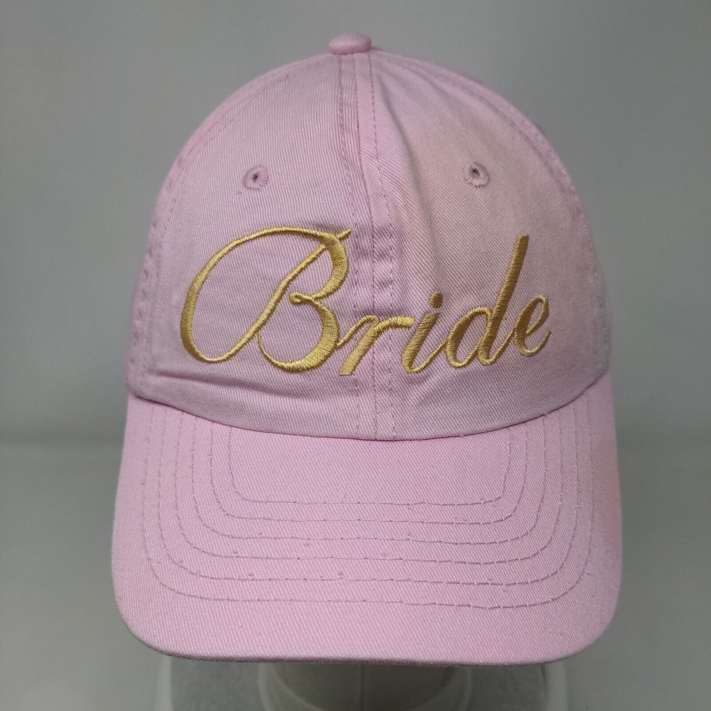 Bride Slideback Hat Pink One Size Adjustable Embroidered 6 Panel Dalix