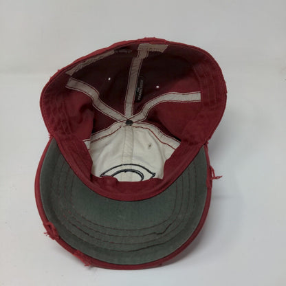 '47 Twins Men's Fitted Hat Red Cream size L Embroidered Cincinnati Reds Logo