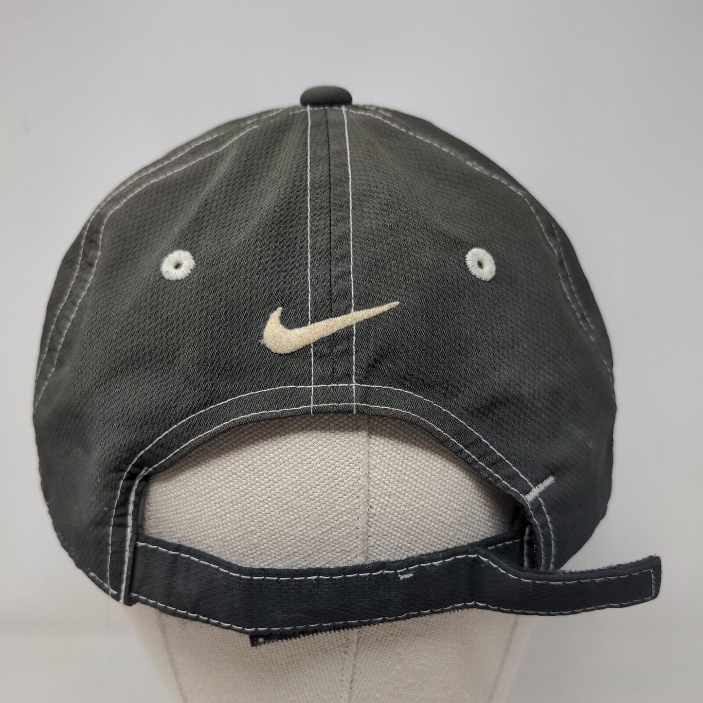 Mission Hills Strapback Hat Black OSFM Embroidered 6 Panel Nike Golf