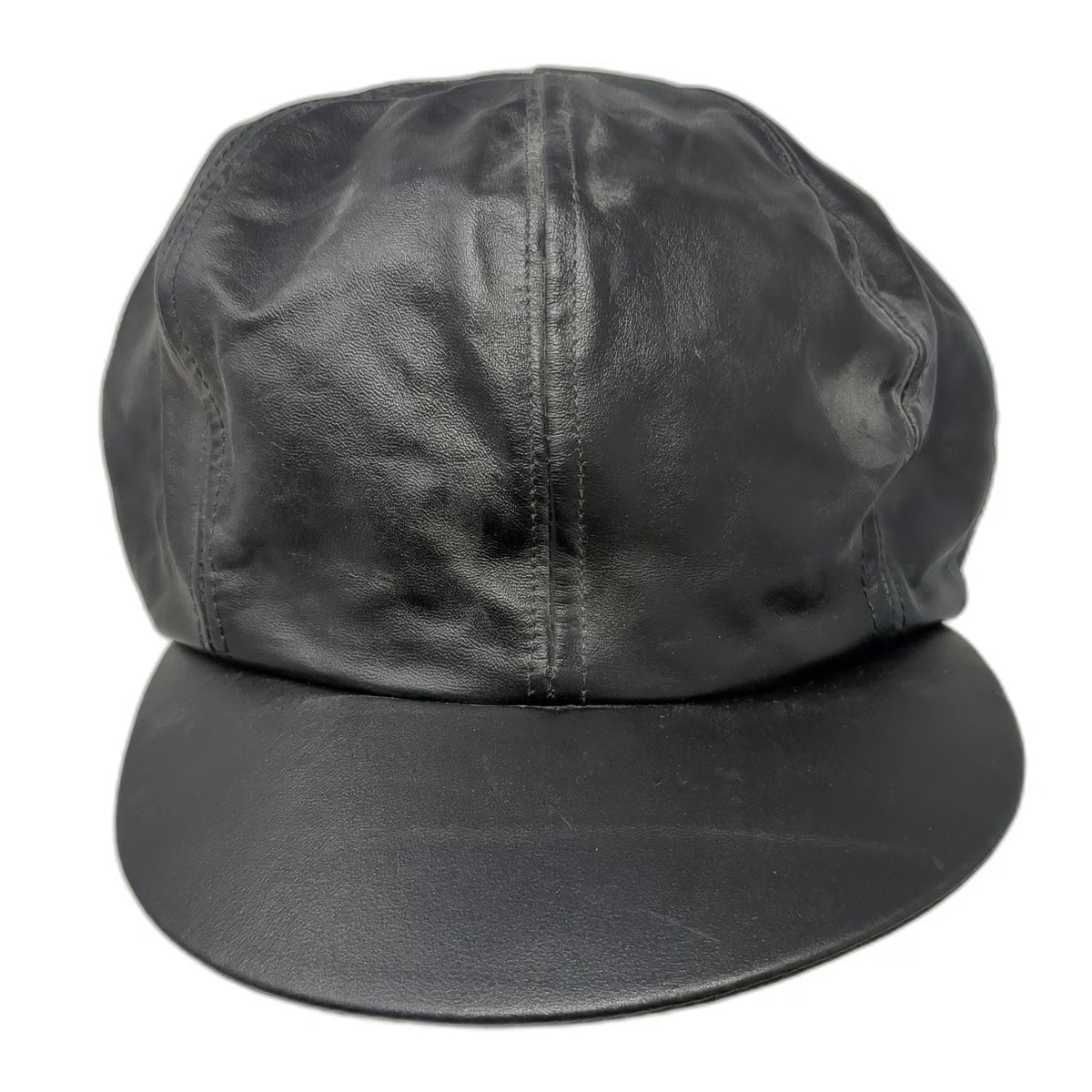 A-1 Headwear Baseball Cap Black Genuine Leather Made in USA Hat Vintage
