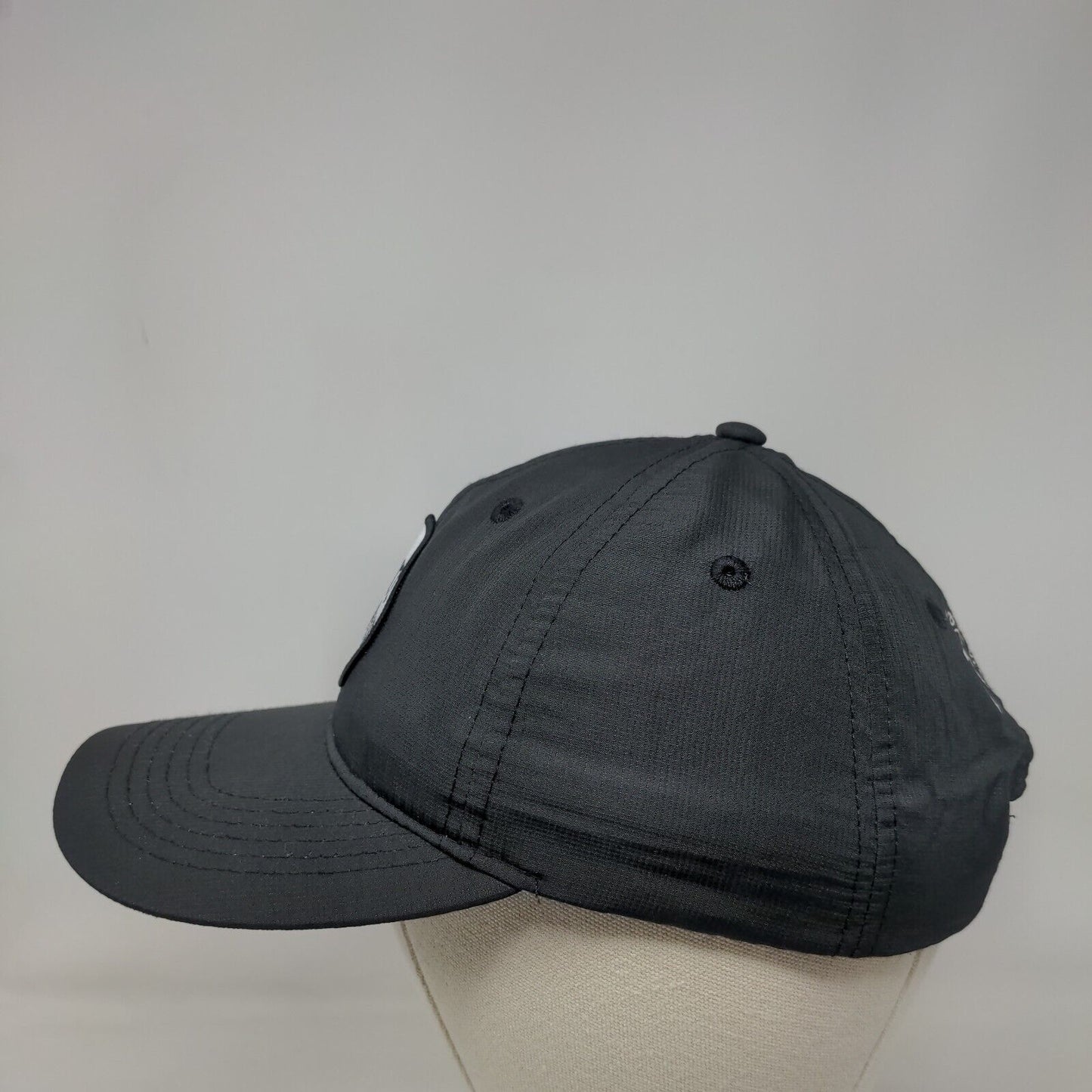 Witt Tennis Strapback Hat Black One Size Adjustable Vented Holes 6 Panel Adams