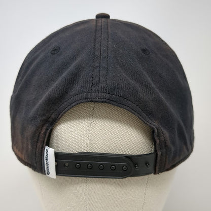 TaylorMade 5 Panel Black One Size Golf Snapback Rope Distressed Logo Patch Hat