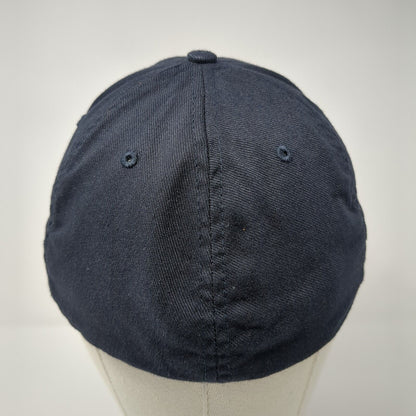 NP Fitted Hat Blue S/M Flexfit Embroidered Vented Holes 6 Panel Richardson