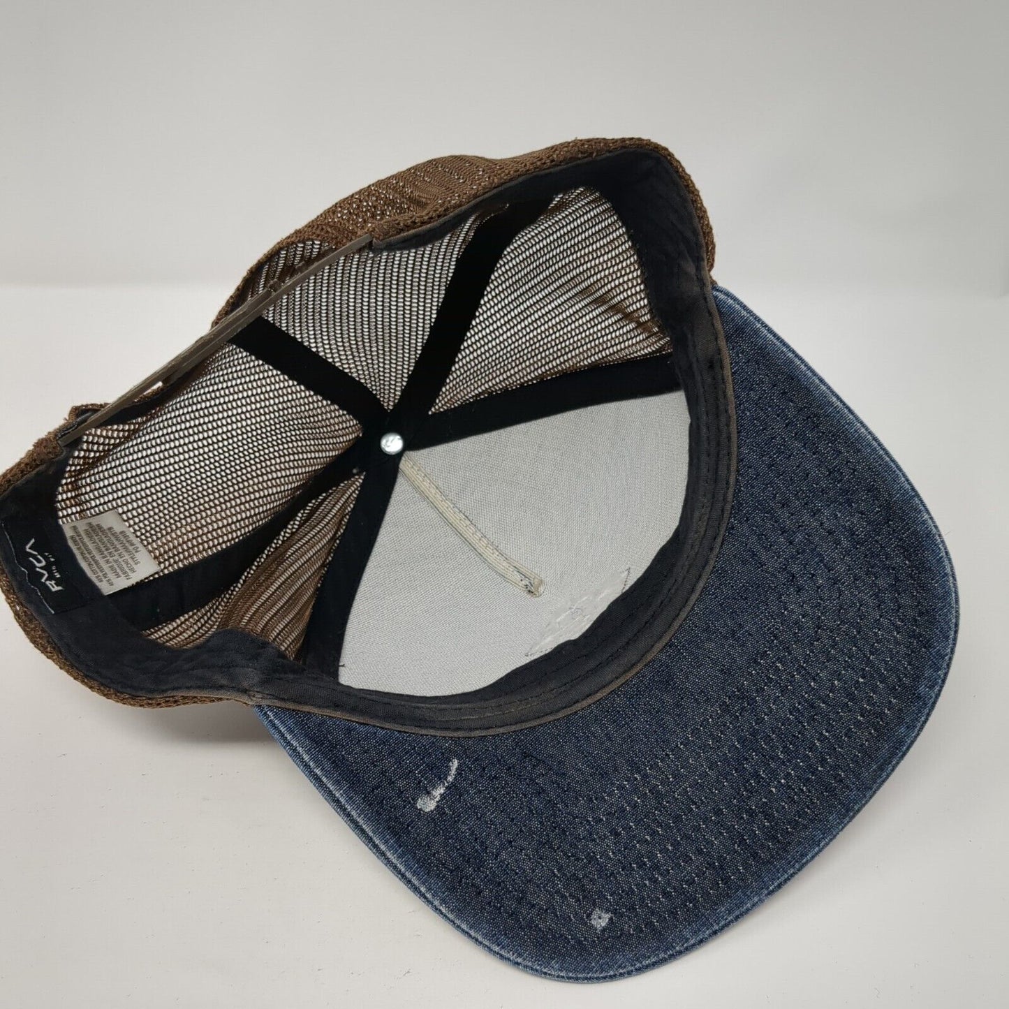 VA RVCA Snapback Trucker Hat Multicolor OS Adjustable Mid Fit Denim Mesh Back