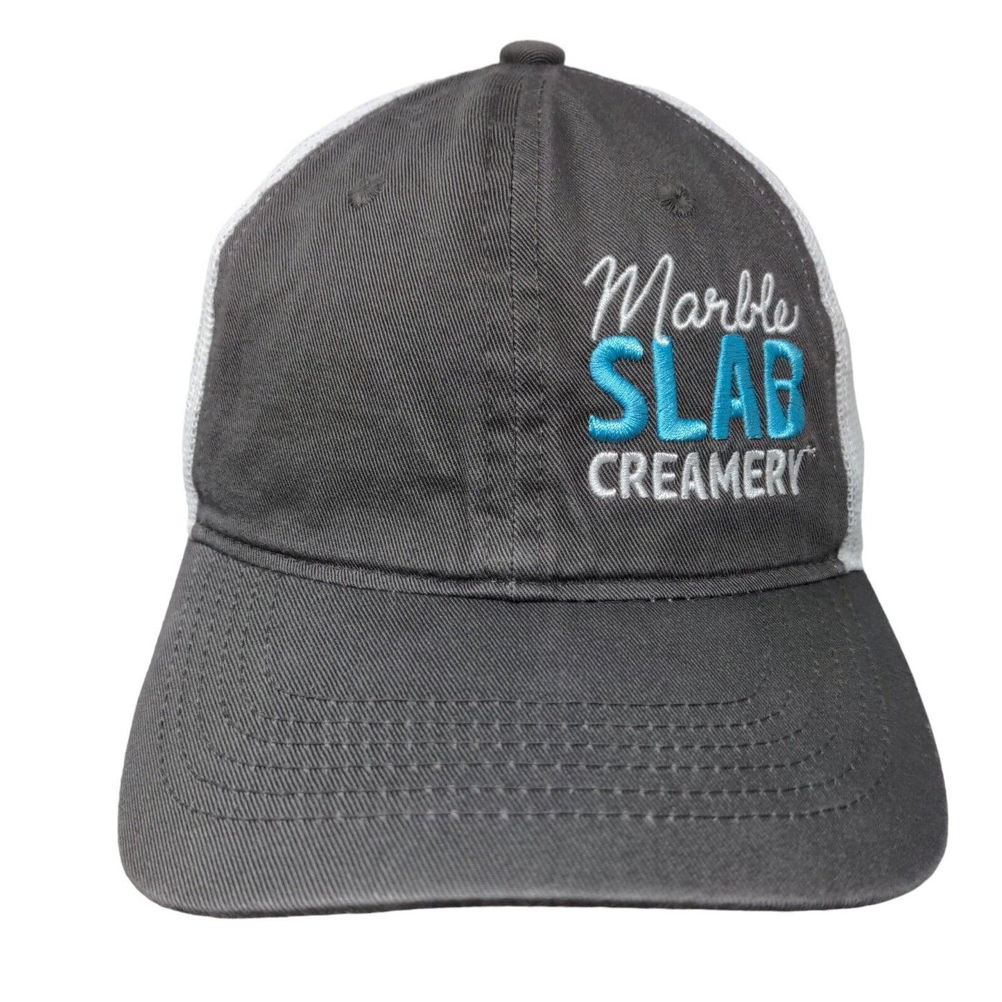 Marble Slab Creamery Strapback Mesh Back Trucker Hat Gray Adult 6 Panel