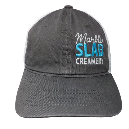 Marble Slab Creamery Strapback Mesh Back Trucker Hat Gray Adult 6 Panel