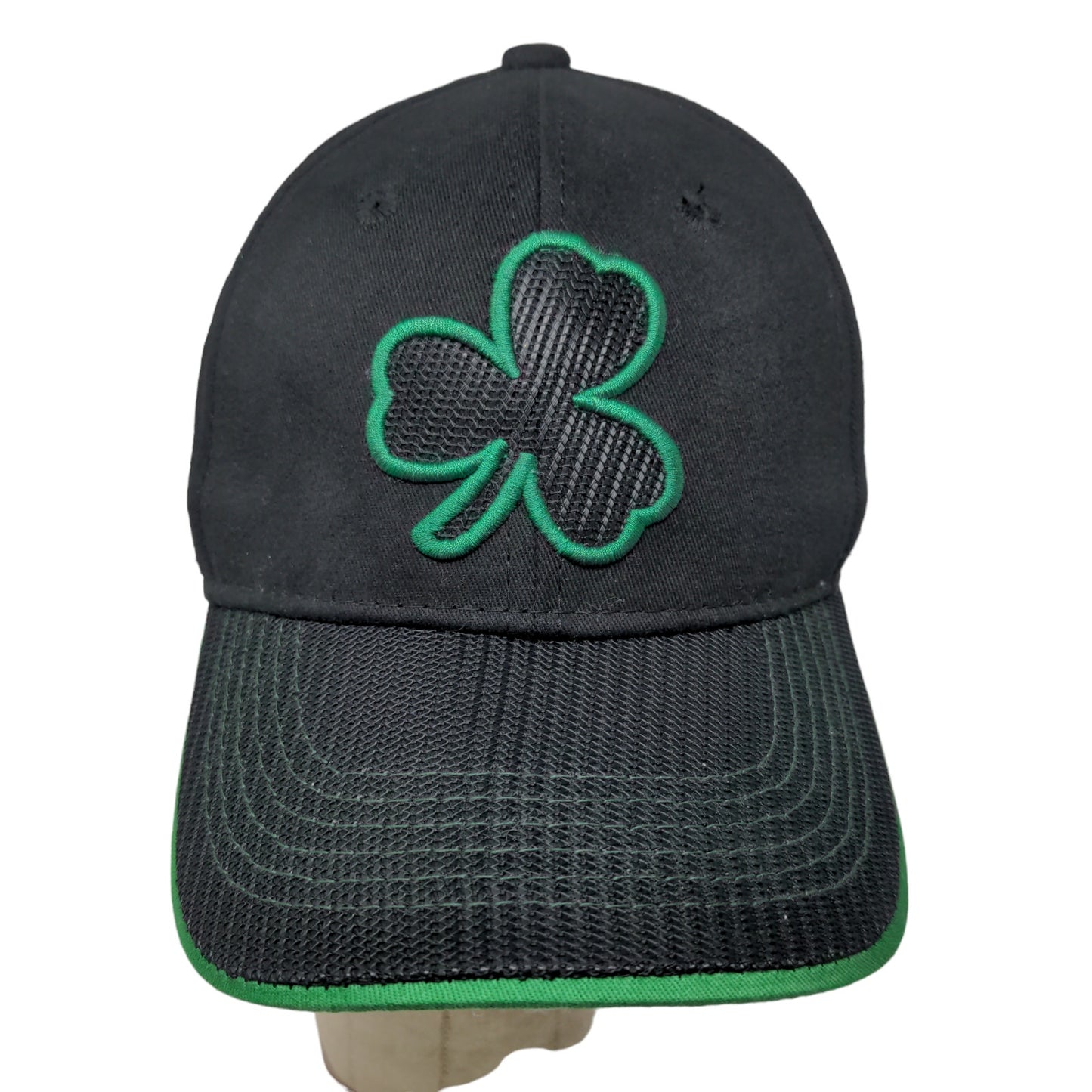 Unbranded Men's Strapback Hat Black Size OSFM Embroidered Clover Logo