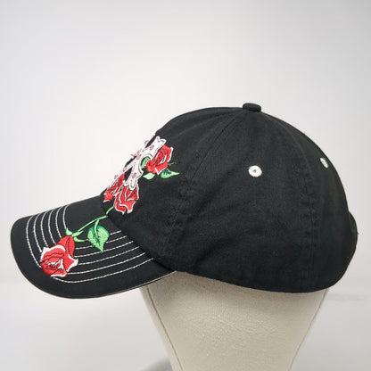 M&F Western Products Black Baseball Cap One Size Cross Rose Rhinestone Studs Hat