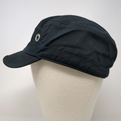 Headers Army Cap Black Hat Size M Fitted Cotton Textured Metal Eyelet Cadet