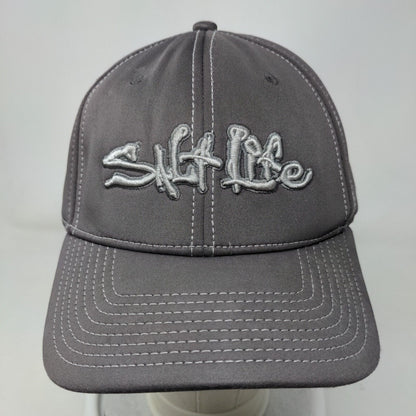 Live The Salt Life Fitted Hat Gray OSFM Embroidered 6 Panel Vent Holes