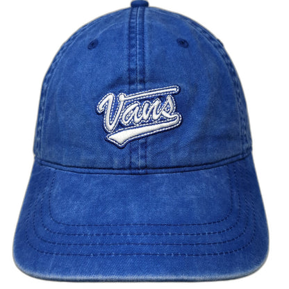 Vans Blue One Size Baseball Cap Adjustable Cotton Embroidered Script Logo Hat